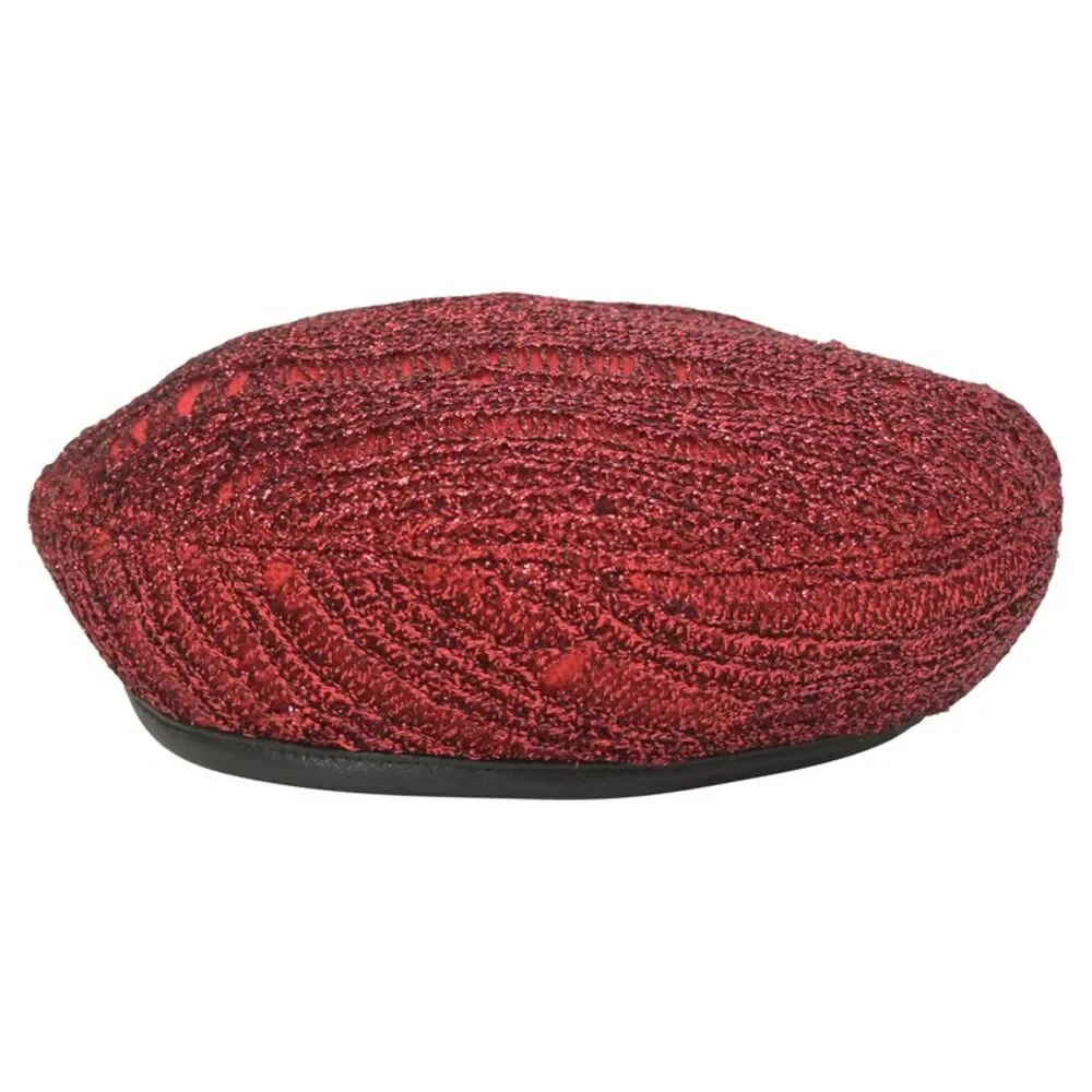 Eugenia Kim Solid Beret in Red Tweed